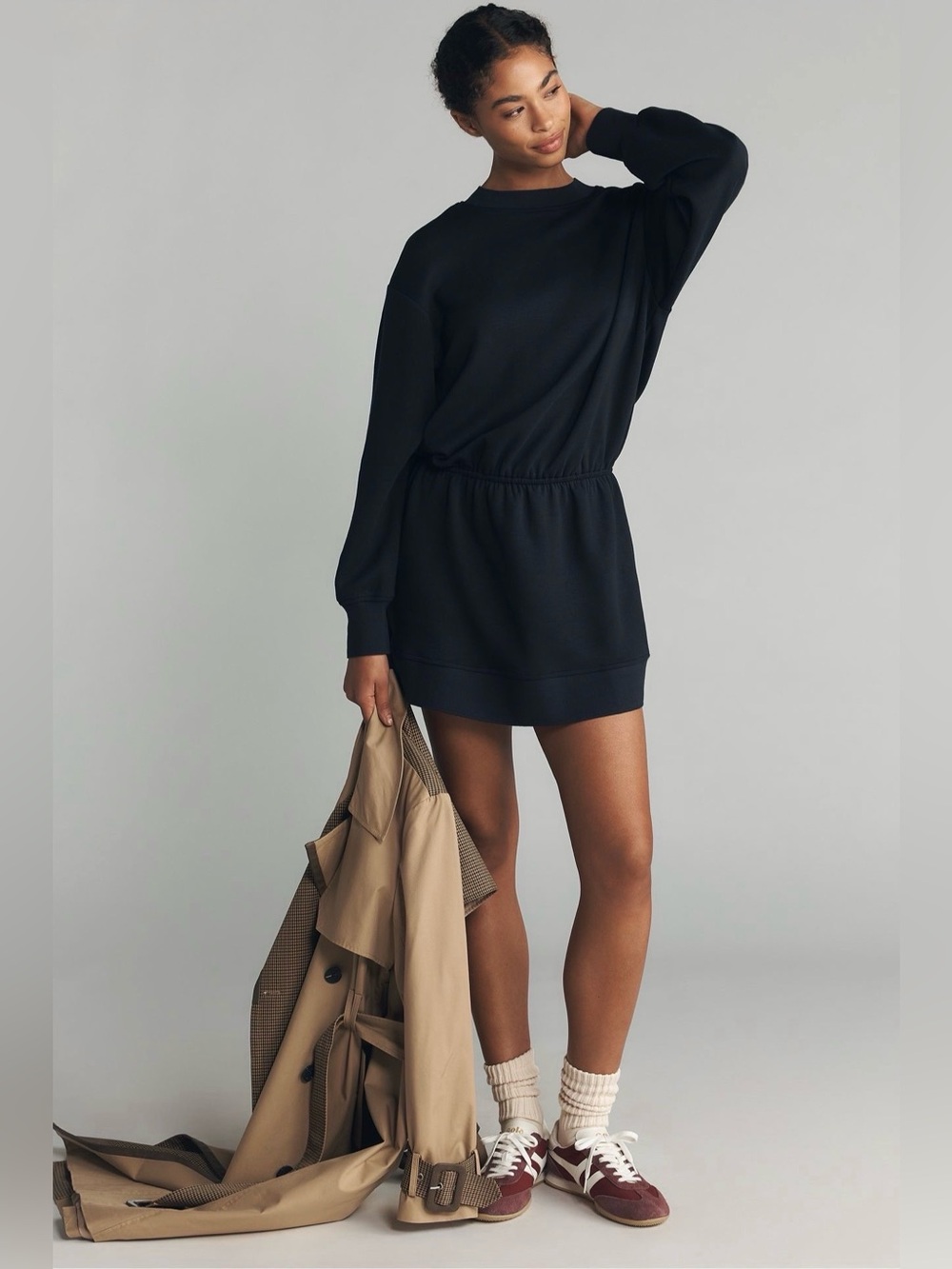 NWT Anthropologie Daily Practice Heather Tania Willow Mini Dress XXS Black